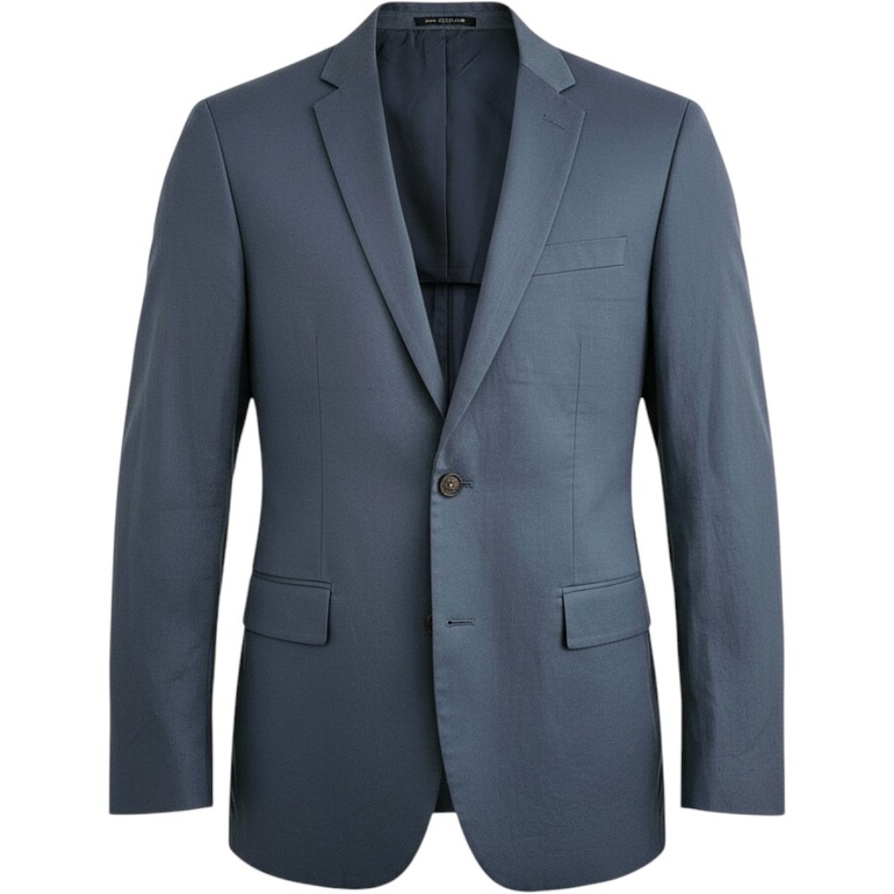 J.Crew Mens 40L Gray Blue Suit Jacket Thompson Slim Fit Long Sleeve Double Vent